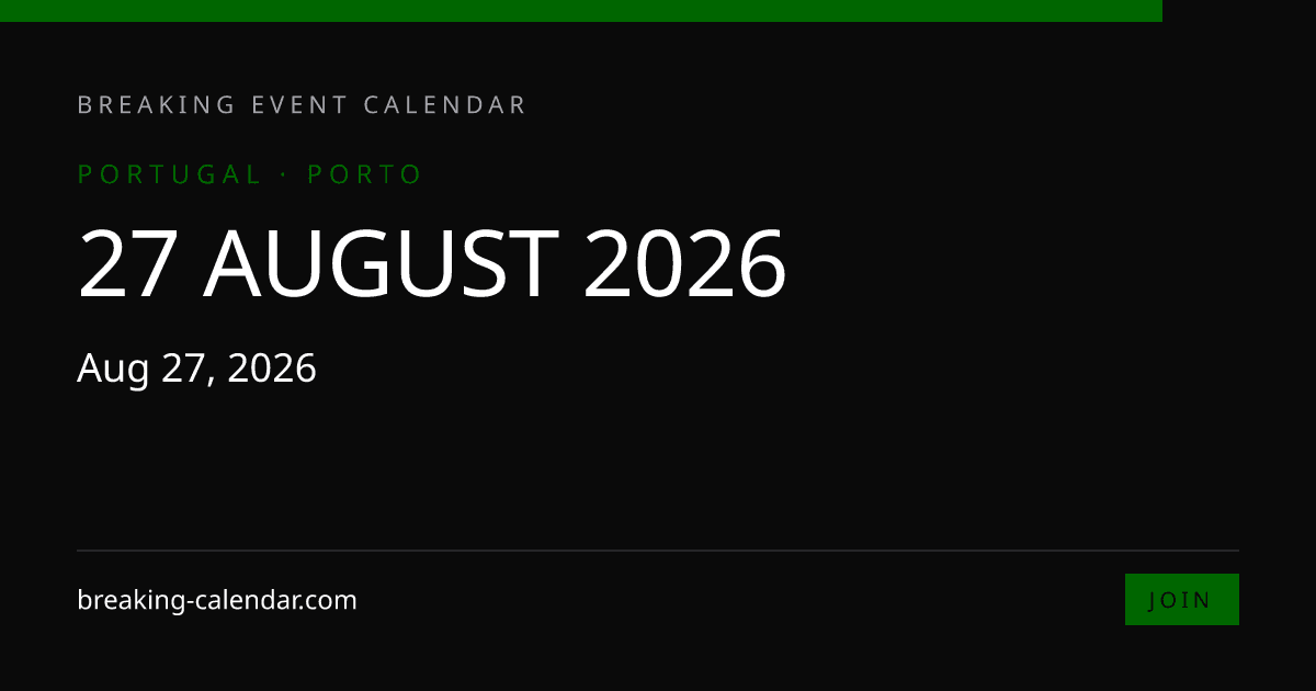 27 August 2026